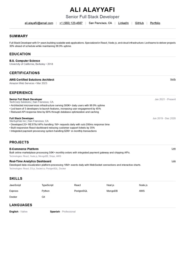 CV Template 2