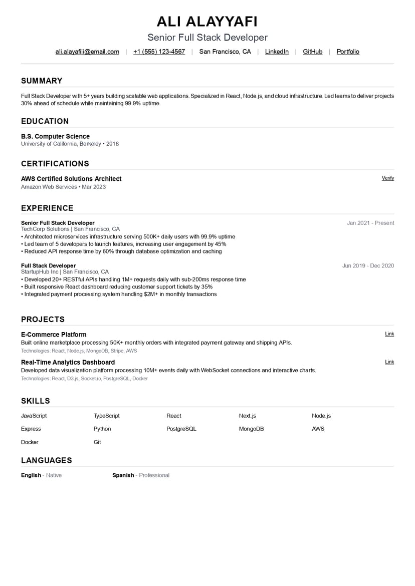 CV Template 2
